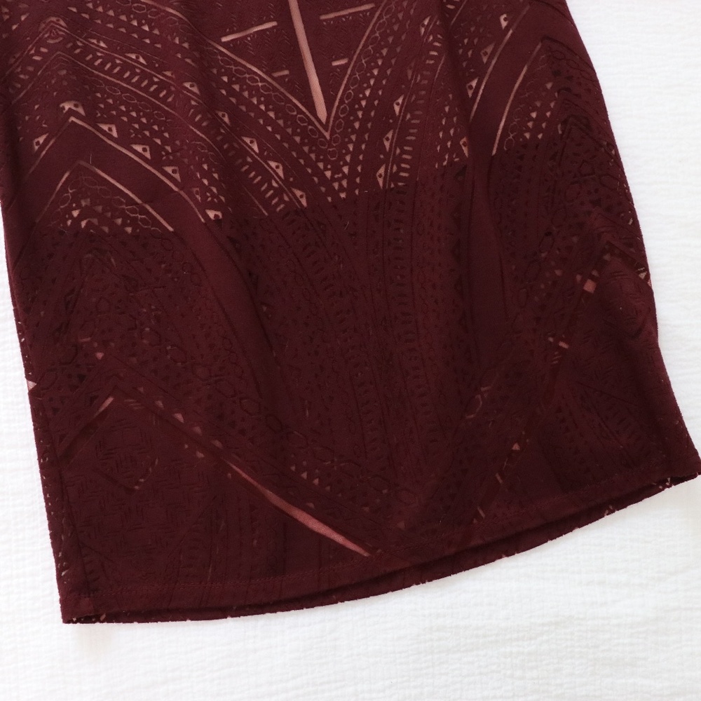 NWOT Mossimo Burgundy Tribal Print Dress - Picture 2 of 7